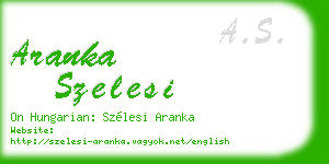 aranka szelesi business card